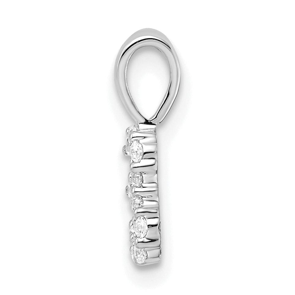 Lovely Rita's Pendants & Charms 14k White Gold Polished Finish with Diamonds Number 3 Pendant