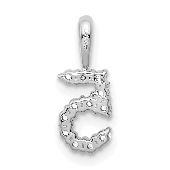 Lovely Rita's Pendants & Charms 14k White Gold Polished Finish with Diamonds Number 5 Pendant