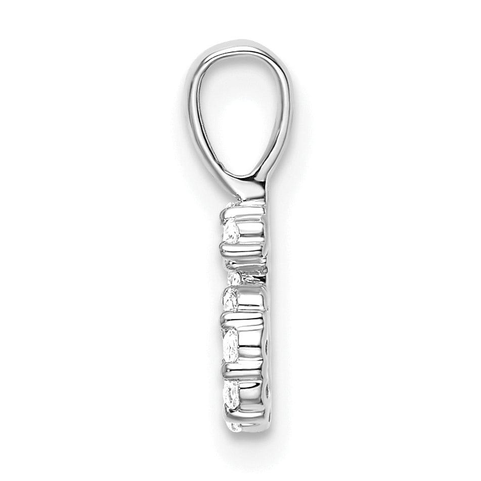 Lovely Rita's Pendants & Charms 14k White Gold Polished Finish with Diamonds Number 6 Pendant