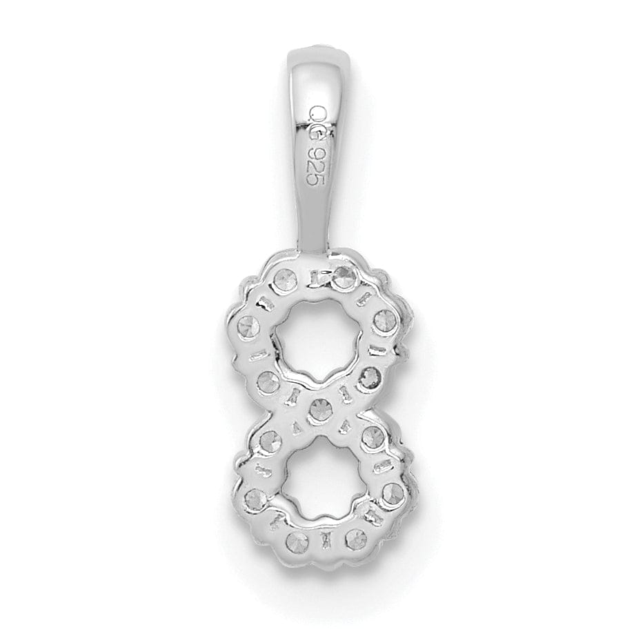 Lovely Rita's Pendants & Charms 14k White Gold Polished Finish with Diamonds Number 8 Pendant