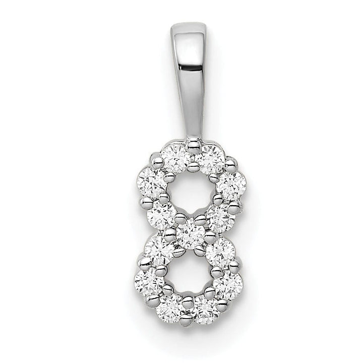 Lovely Rita's Pendants & Charms 14k White Gold Polished Finish with Diamonds Number 8 Pendant