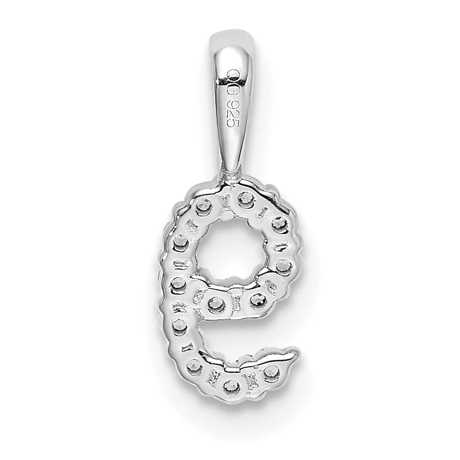 Lovely Rita's Pendants & Charms 14k White Gold Polished Finish with Diamonds Number 9 Pendant