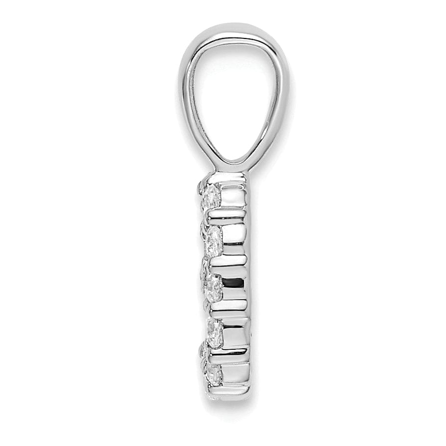 Lovely Rita's Pendants & Charms 14k White Gold Polished Finish with Diamonds Number 9 Pendant