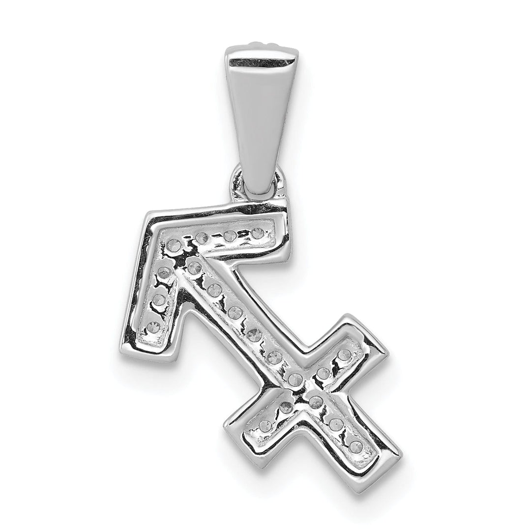 Lovely Rita's Pendants & Charms 14k White Gold Polished Finish with Diamonds Sagittarius Zodiac Charm Pendant
