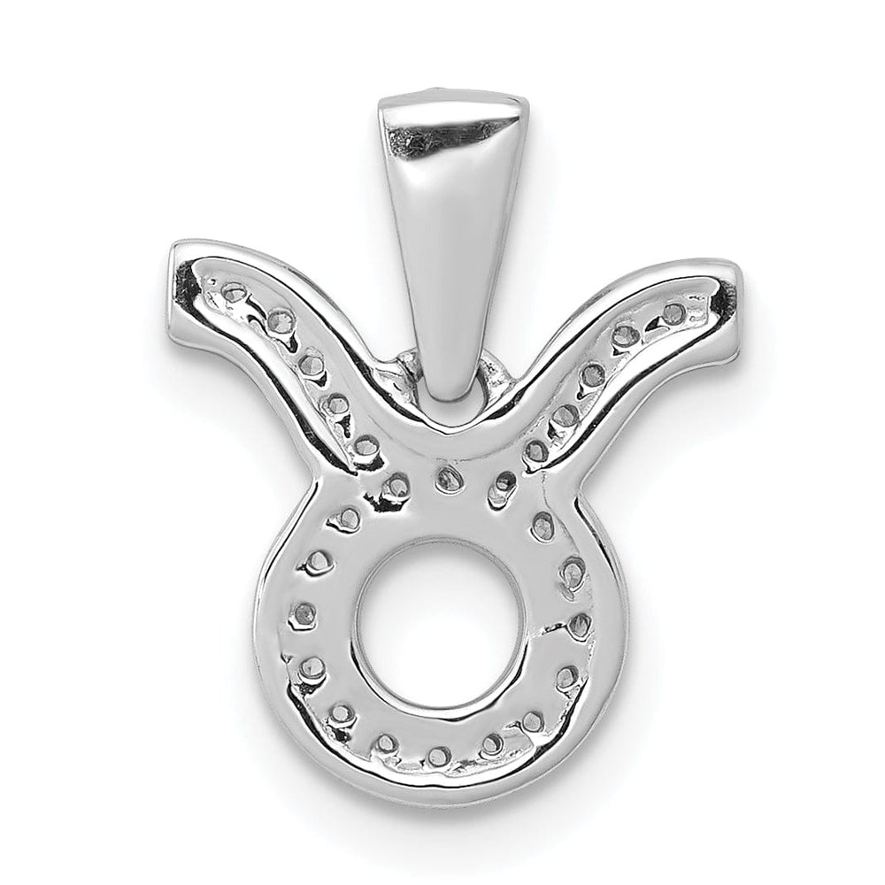 Lovely Rita's Pendants & Charms 14k White Gold Polished Finish with Diamonds Taurus Zodiac Charm Pendant