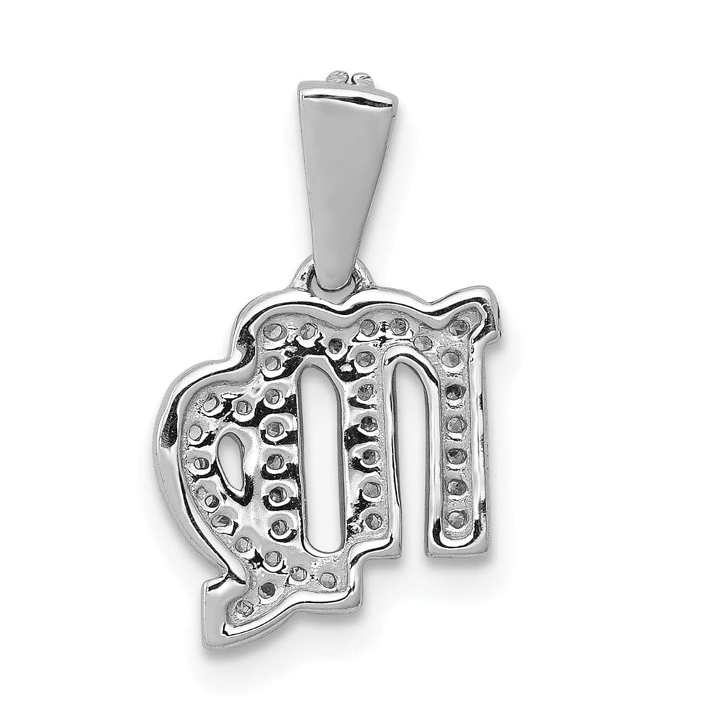 Lovely Rita's Pendants & Charms 14k White Gold Polished Finish with Diamonds Virgo Zodiac Charm Pendant