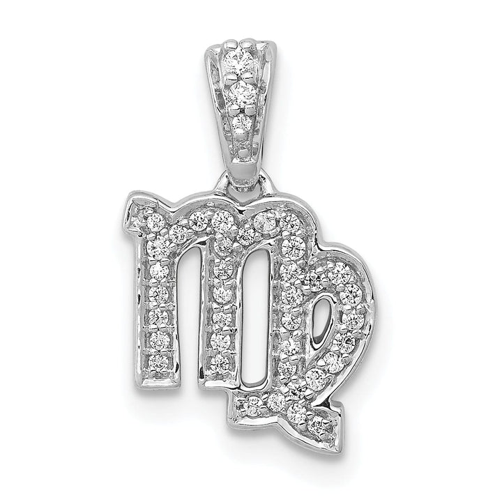 Lovely Rita's Pendants & Charms 14k White Gold Polished Finish with Diamonds Virgo Zodiac Charm Pendant