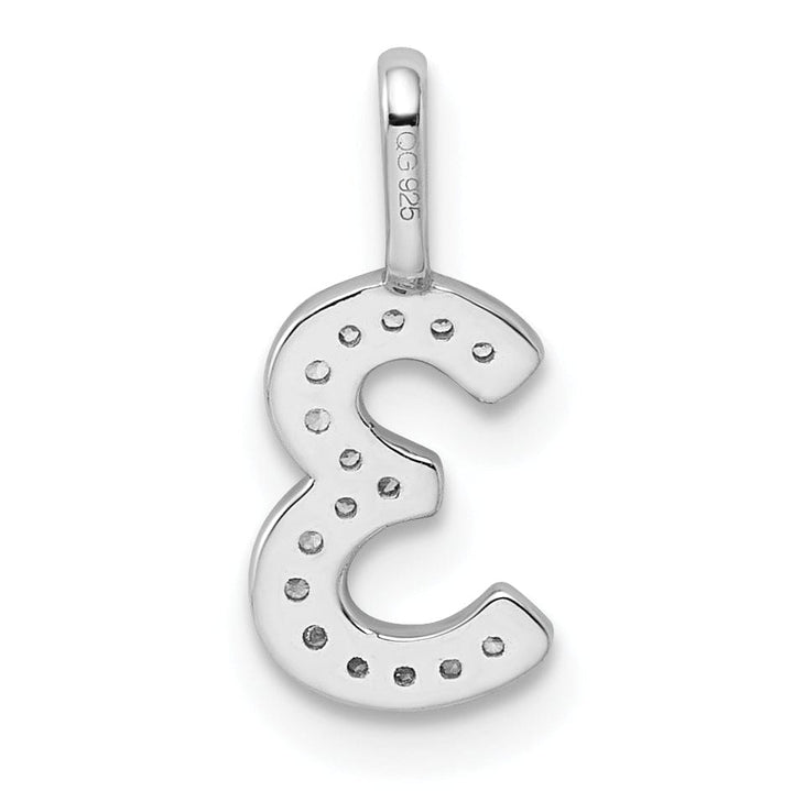 Lovely Rita's Pendants & Charms 14k White Gold Polished Finish with Diamonds Womens Number 3 Charm Pendant