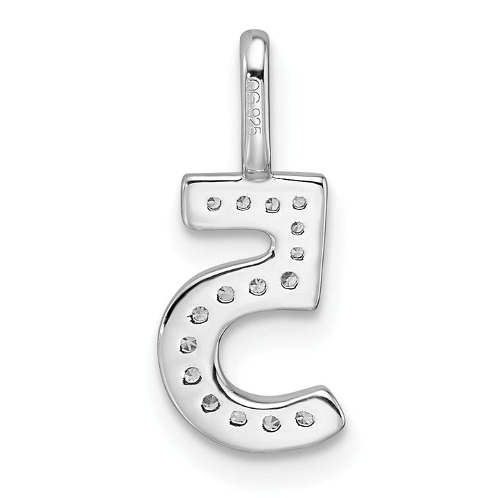 Lovely Rita's Pendants & Charms 14k White Gold Polished Finish with Diamonds Womens Number 5 Charm Pendant
