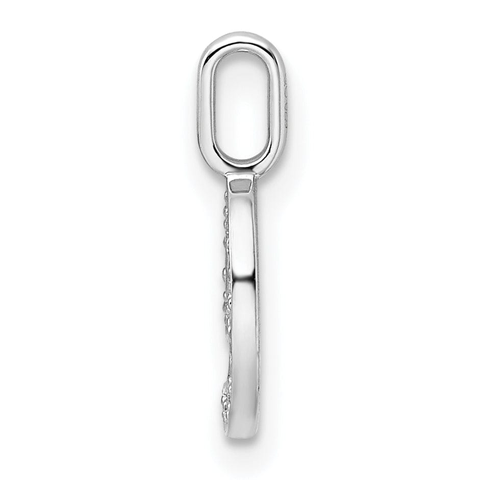 Lovely Rita's Pendants & Charms 14k White Gold Polished Finish with Diamonds Womens Number 9 Charm Pendant
