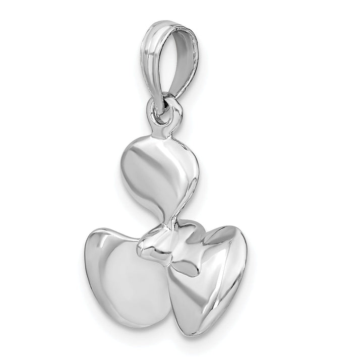 Lovely Rita's Pendants & Charms 14K White Gold Polished Finished 3-D Solid Boat Propeller Charm