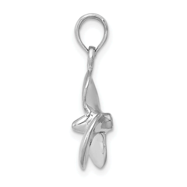 Lovely Rita's Pendants & Charms 14K White Gold Polished Finished 3-D Solid Boat Propeller Charm