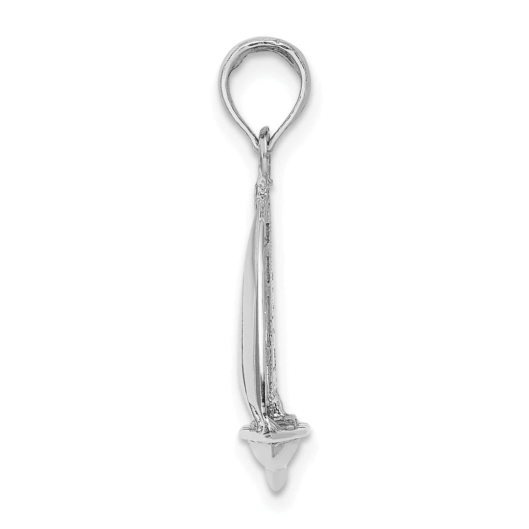 Lovely Rita's Pendants & Charms 14K White Gold Polished Finished 3-Dimensional Sailboat Charm Pendant