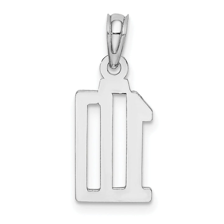 Lovely Rita's Pendants & Charms 14K White Gold Polished Finished Block Script Design Number 10 Charm Pendant