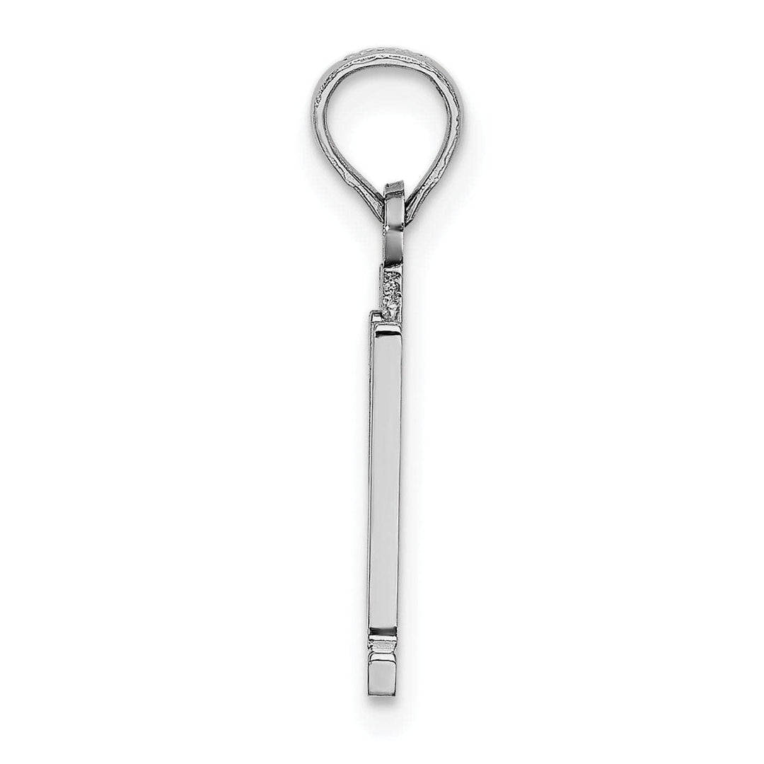 Lovely Rita's Pendants & Charms 14K White Gold Polished Finished Block Script Design Number 11 Charm Pendant