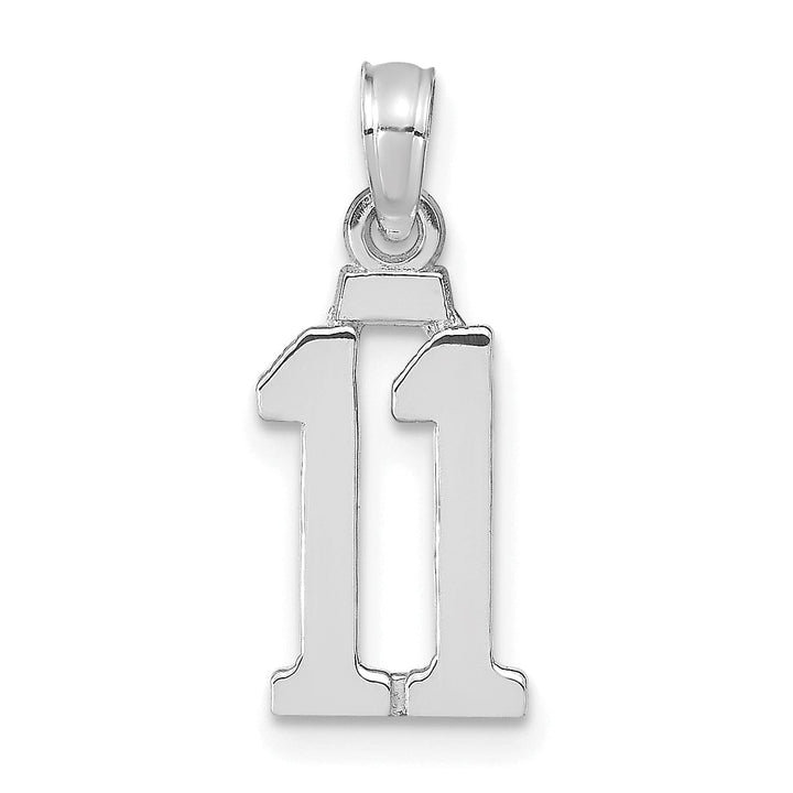 Lovely Rita's Pendants & Charms 14K White Gold Polished Finished Block Script Design Number 11 Charm Pendant