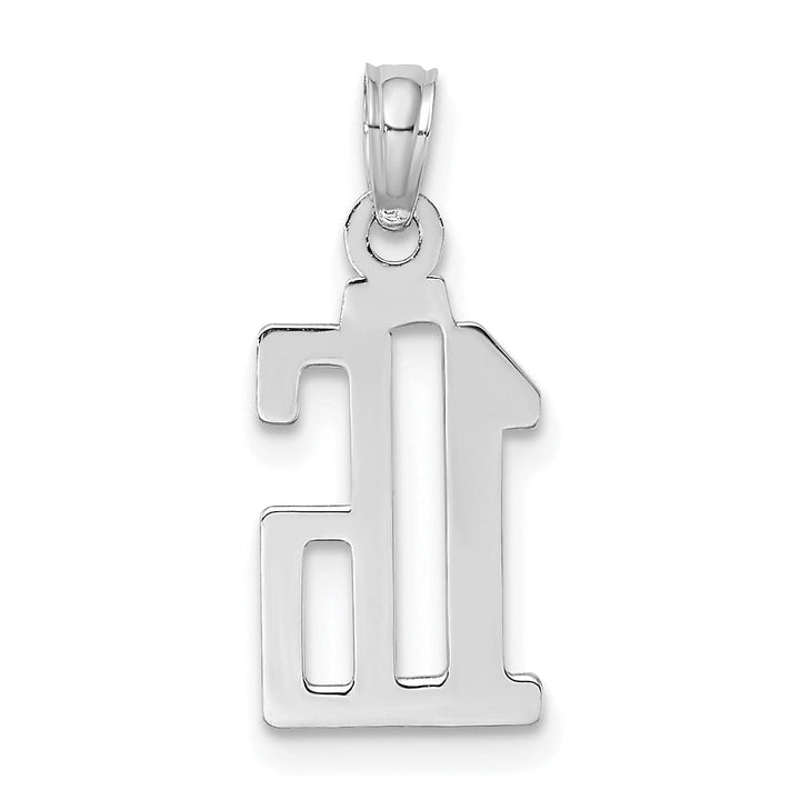 Lovely Rita's Pendants & Charms 14K White Gold Polished Finished Block Script Design Number 16 Charm Pendant