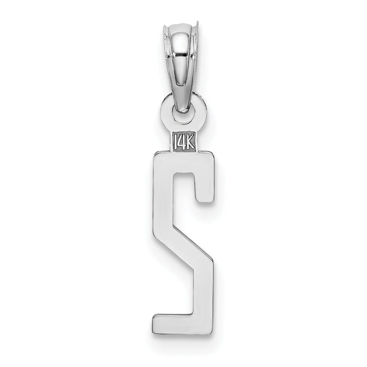 Lovely Rita's Pendants & Charms 14K White Gold Polished Finished Block Script Design Number 2 Charm Pendant