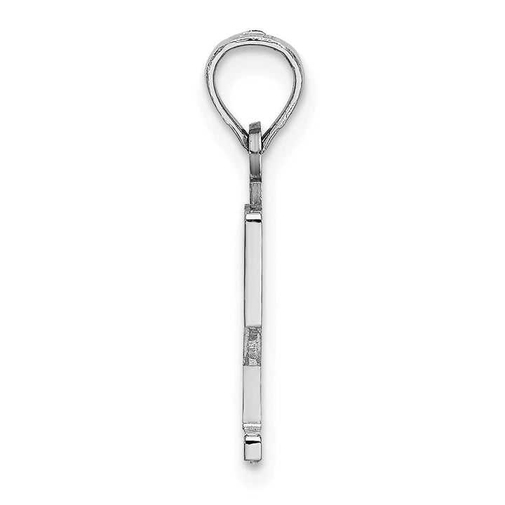 Lovely Rita's Pendants & Charms 14K White Gold Polished Finished Block Script Design Number 2 Charm Pendant