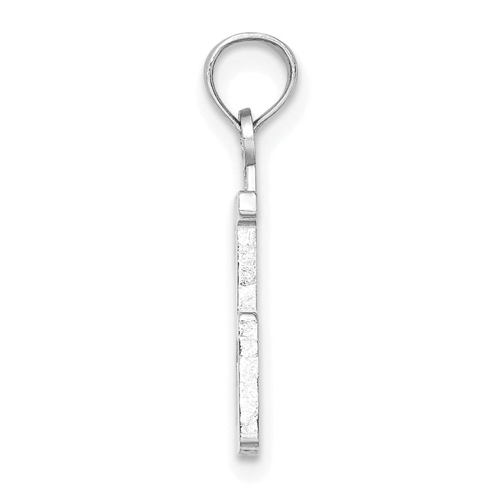 Lovely Rita's Pendants & Charms 14K White Gold Polished Finished Block Script Design Number 25 Charm Pendant