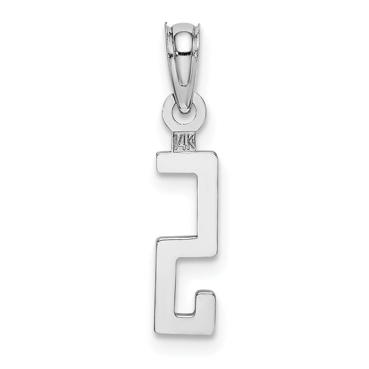 Lovely Rita's Pendants & Charms 14K White Gold Polished Finished Block Script Design Number 5 Charm Pendant