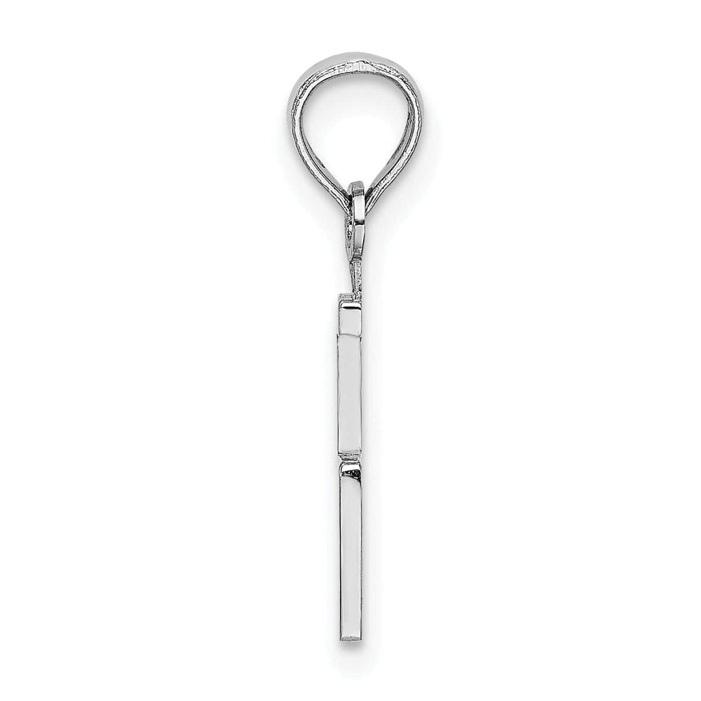 Lovely Rita's Pendants & Charms 14K White Gold Polished Finished Block Script Design Number 5 Charm Pendant