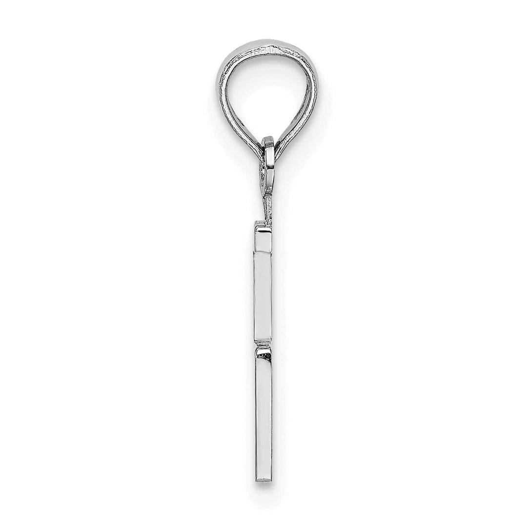 Lovely Rita's Pendants & Charms 14K White Gold Polished Finished Block Script Design Number 5 Charm Pendant