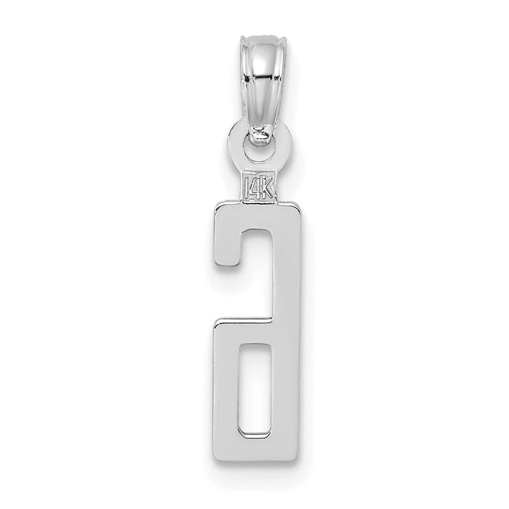 Lovely Rita's Pendants & Charms 14K White Gold Polished Finished Block Script Design Number 6 Charm Pendant