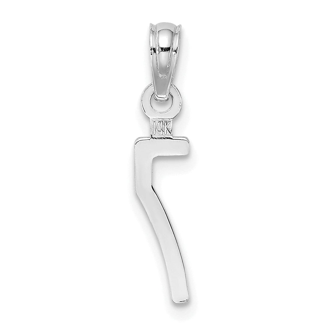 Lovely Rita's Pendants & Charms 14K White Gold Polished Finished Block Script Design Number 7 Charm Pendant
