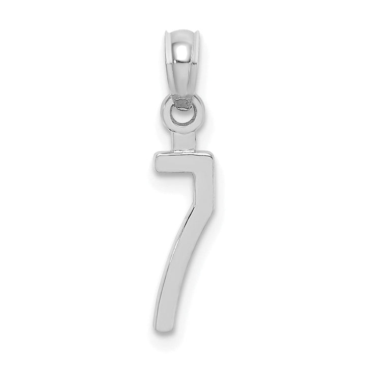 Lovely Rita's Pendants & Charms 14K White Gold Polished Finished Block Script Design Number 7 Charm Pendant
