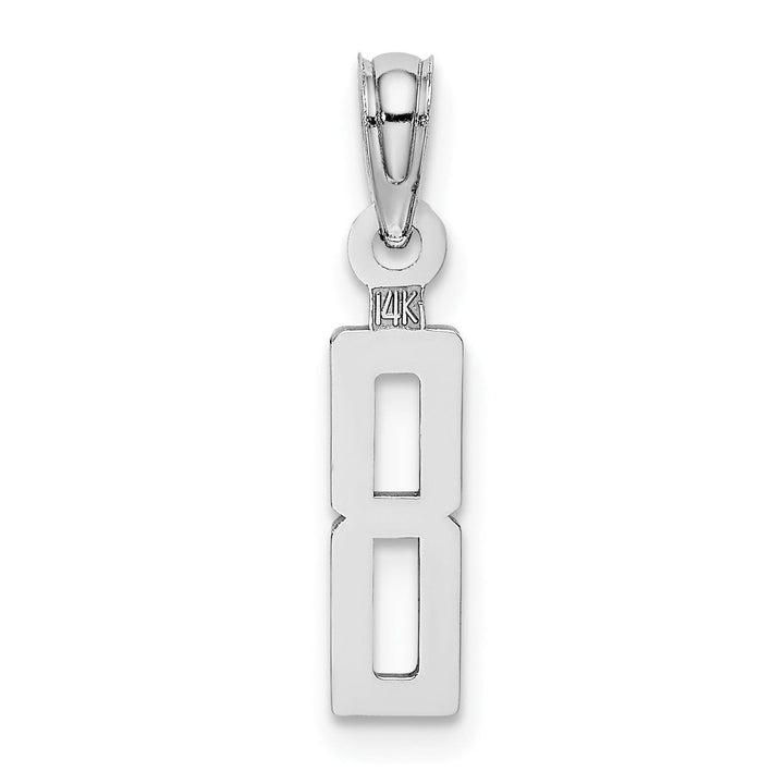 Lovely Rita's Pendants & Charms 14K White Gold Polished Finished Block Script Design Number 8 Charm Pendant