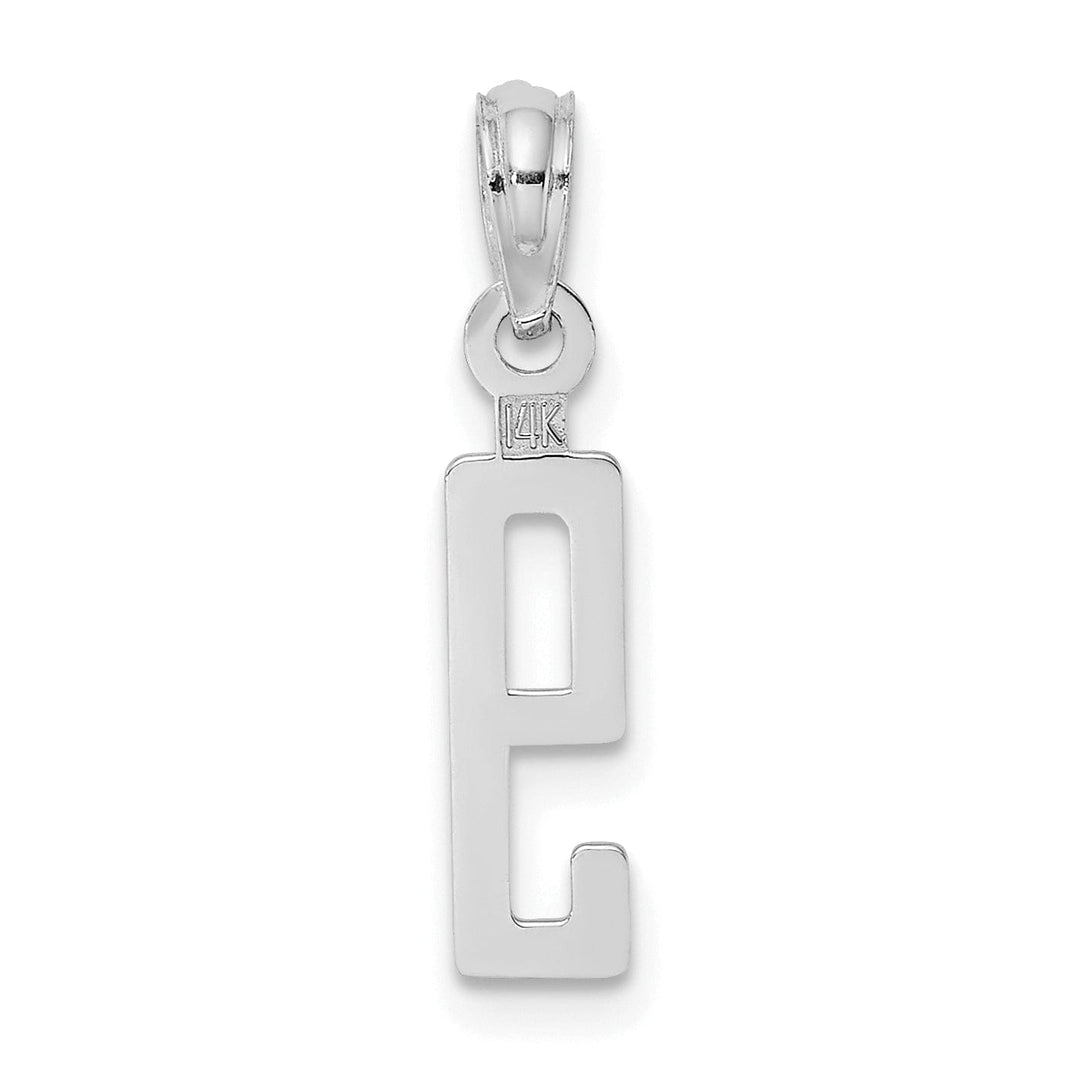 Lovely Rita's Pendants & Charms 14K White Gold Polished Finished Block Script Design Number 9 Charm Pendant
