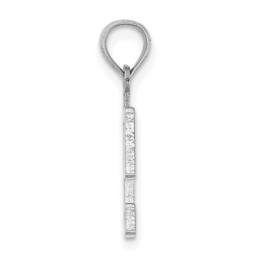 Lovely Rita's Pendants & Charms 14K White Gold Polished Finished Block Script Design Number 9 Charm Pendant