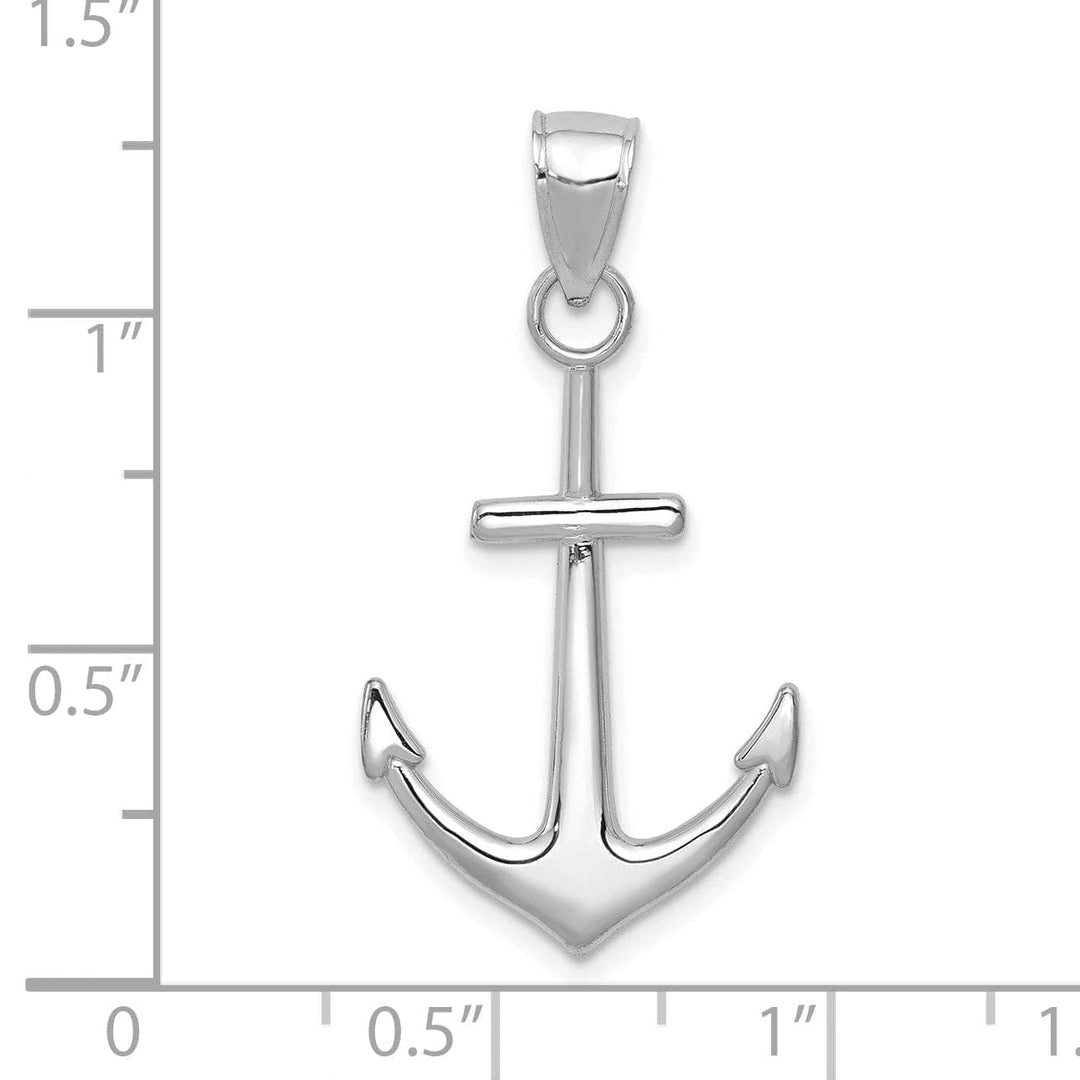 Lovely Rita's Pendants & Charms 14K White Gold Polished Finished Solid Anchor Charm Pendant