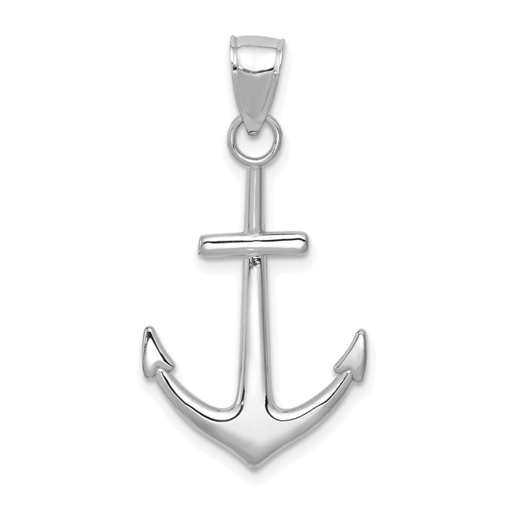 Lovely Rita's Pendants & Charms 14K White Gold Polished Finished Solid Anchor Charm Pendant