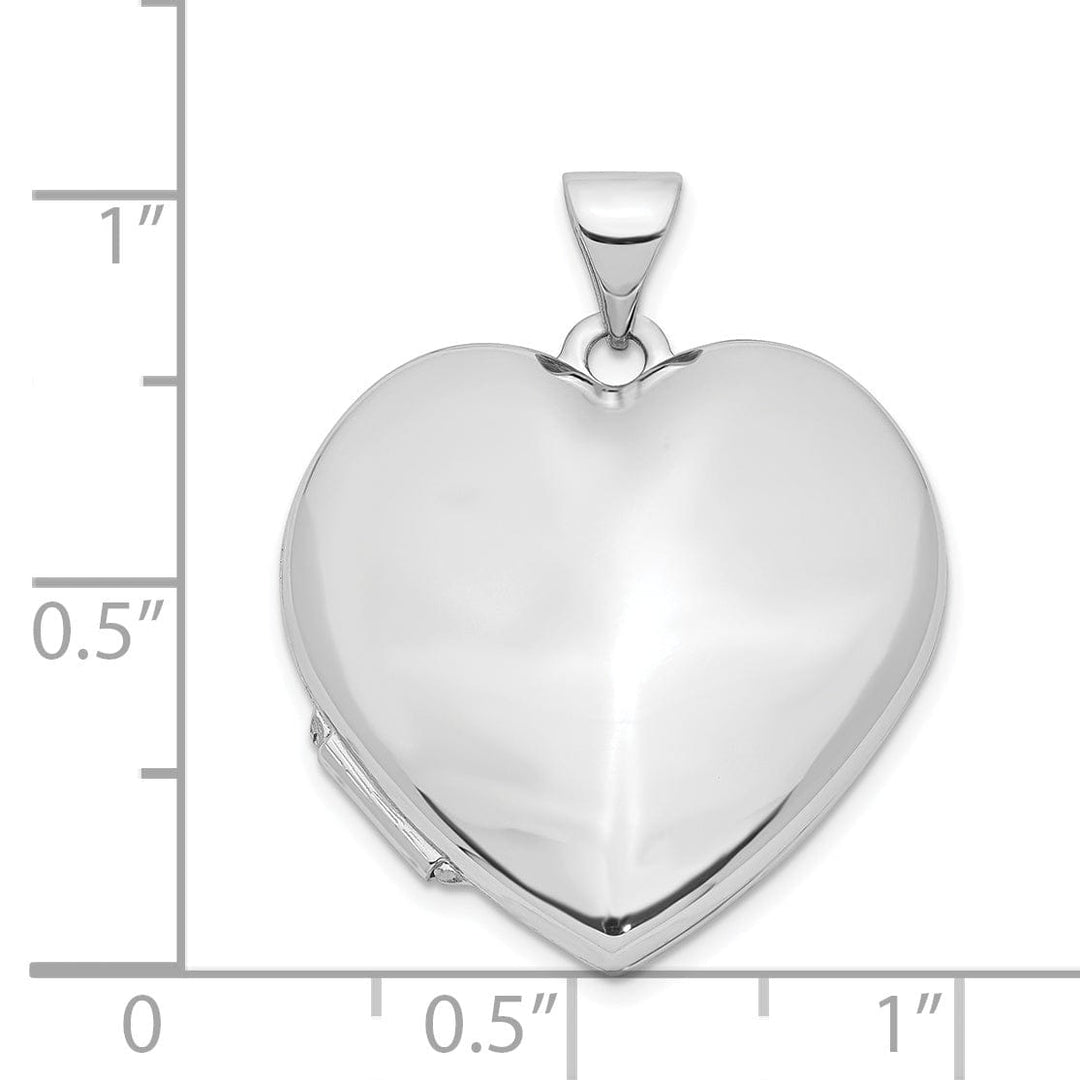 Lovely Rita's Pendants & Charms 14k White Gold Polished Heart-Shaped Domed Locket