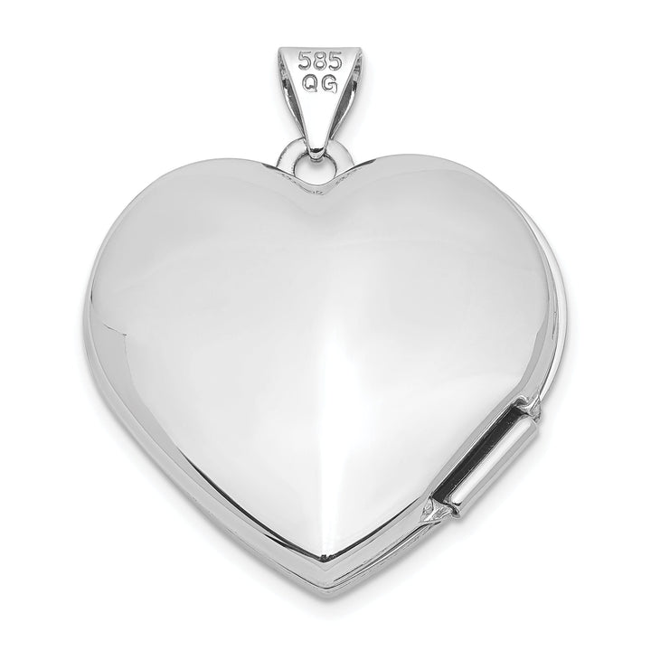 Lovely Rita's Pendants & Charms 14k White Gold Polished Heart-Shaped Domed Locket