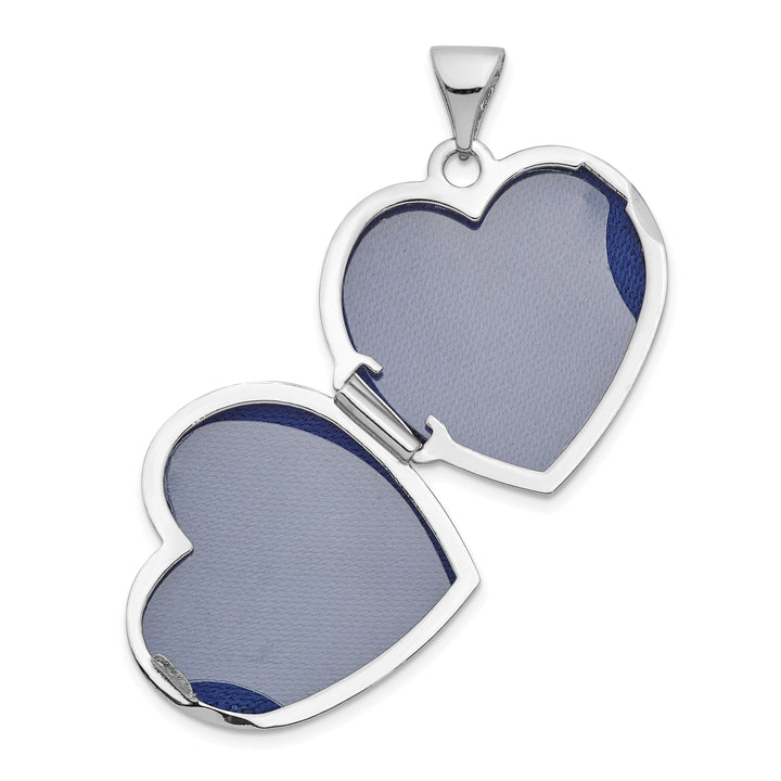 Lovely Rita's Pendants & Charms 14k White Gold Polished Heart-Shaped Floral Locket