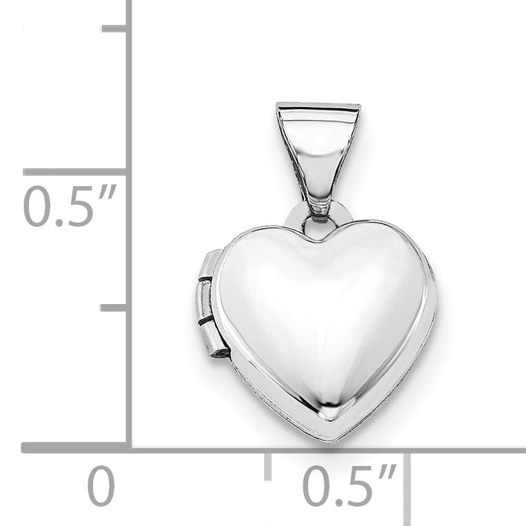 Lovely Rita's Pendants & Charms 14k White Gold Polished Heart-Shaped Locket