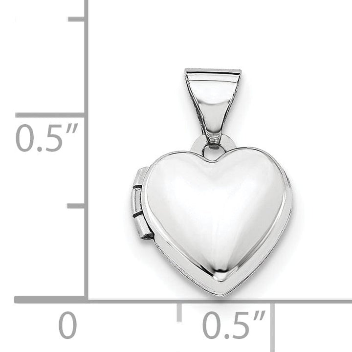 Lovely Rita's Pendants & Charms 14k White Gold Polished Heart-Shaped Locket