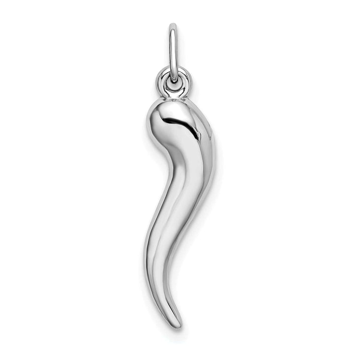 Lovely Rita's Pendants & Charms 14k White Gold Polished Italian Horn Pendant