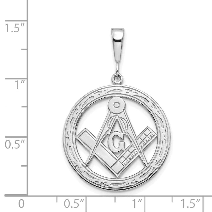 Lovely Rita's Pendants & Charms 14k White Gold Polished Large Masonic Pendant