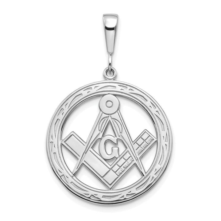 Lovely Rita's Pendants & Charms 14k White Gold Polished Large Masonic Pendant