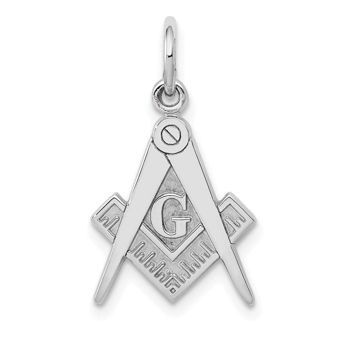 Lovely Rita's Pendants & Charms 14k White Gold Polished Masonic Charm Pendant