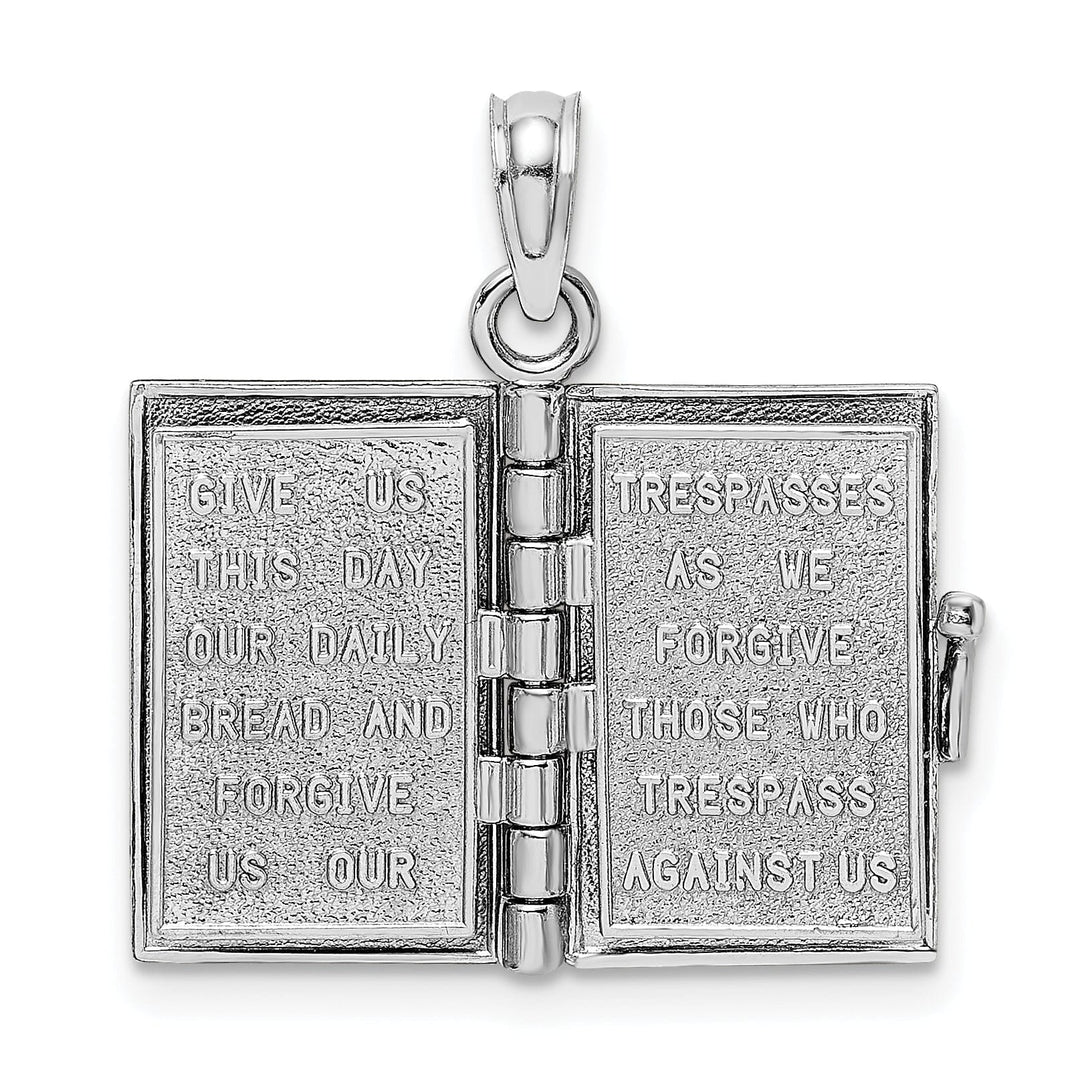 Lovely Rita's Pendants & Charms 14K White Gold Polished Moveable 3-D Lord's Prayer Holy Bible Pendant