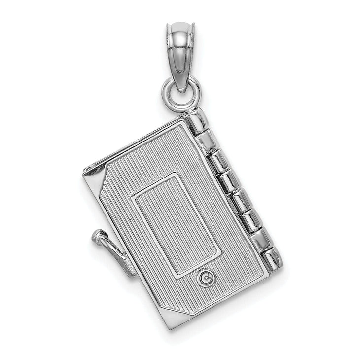 Lovely Rita's Pendants & Charms 14K White Gold Polished Moveable 3-D Lord's Prayer Holy Bible Pendant