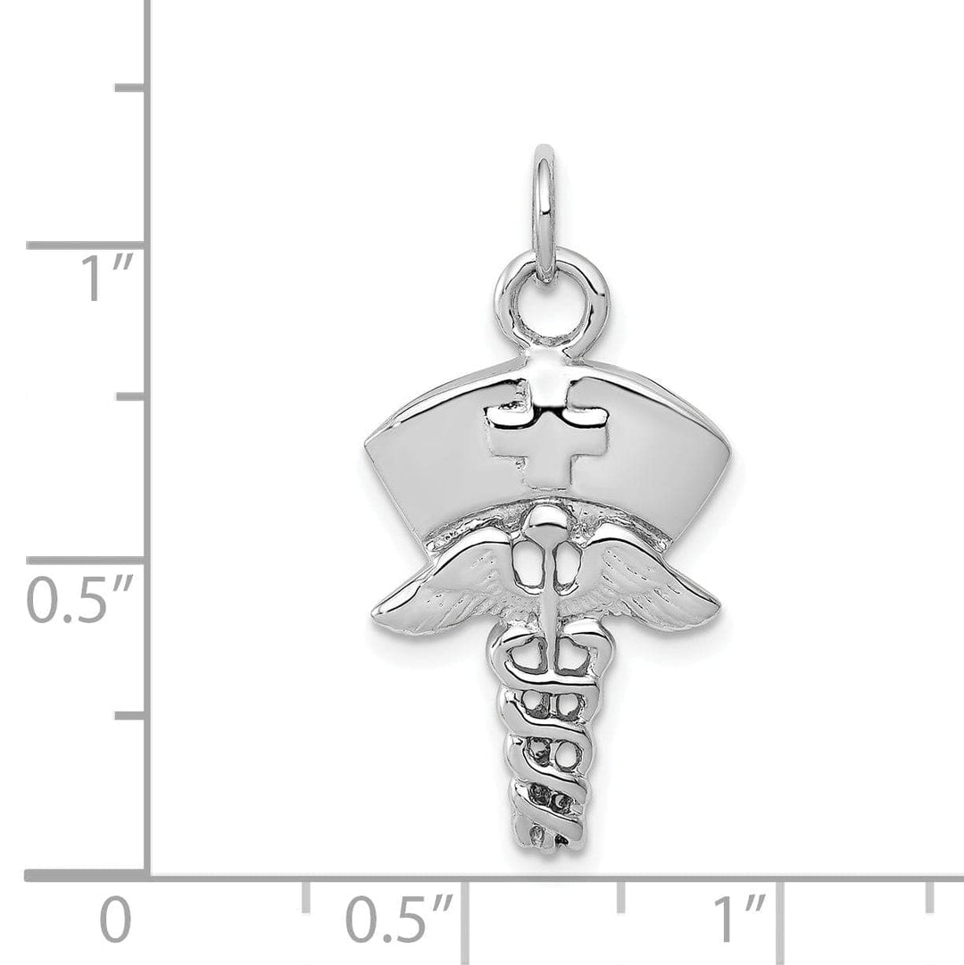 Lovely Rita's Pendants & Charms 14k White Gold Polished Nurse Symbol Pendant