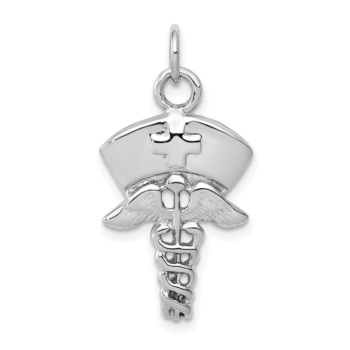 Lovely Rita's Pendants & Charms 14k White Gold Polished Nurse Symbol Pendant