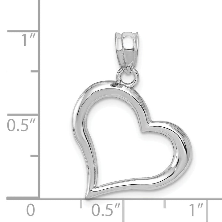 Lovely Rita's Pendants & Charms 14k White Gold Polished Open Heart Pendant