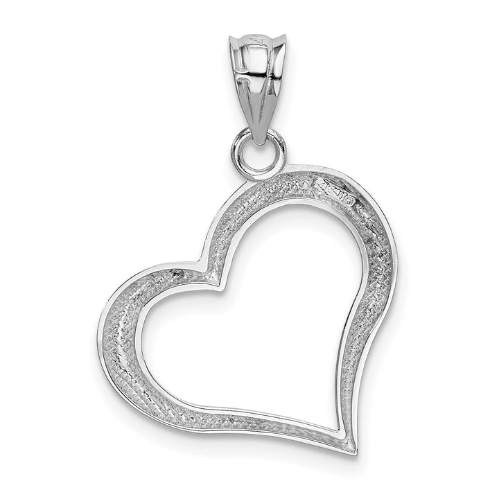 Lovely Rita's Pendants & Charms 14k White Gold Polished Open Heart Pendant
